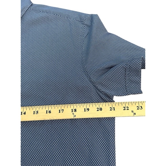 Armani Jeans Shirt Short Sleeve Button Down Size Mens Large Blue Collared CC10-5 - Picture 3 of 7